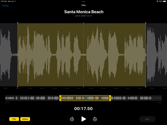 Apple Voice Memos on iPhone — the pre-installed recorder with the iOS 18.2 Layered Recording feature that isolates a vocal from an instrumental playing through the speaker.